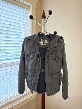 TNA Gray Utility Hooded Jacket